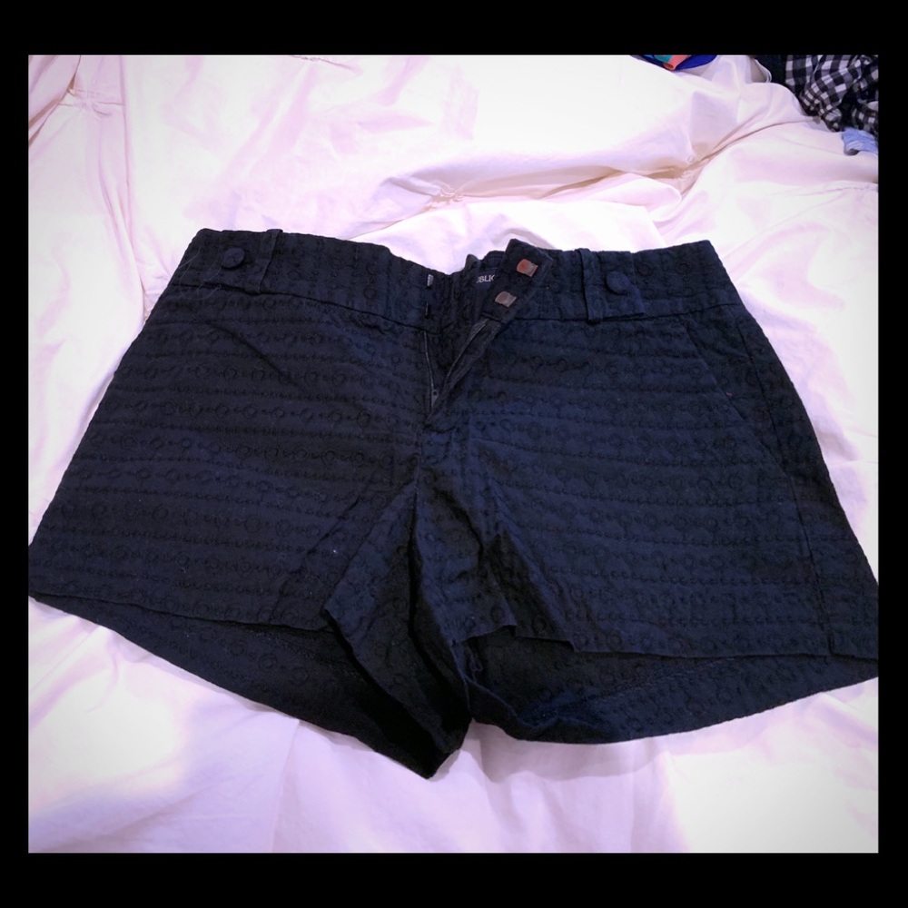 Black eyelet shorts